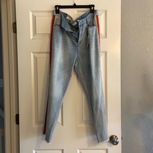 A Love A ankle jeans Red strip down the side frayed bottom